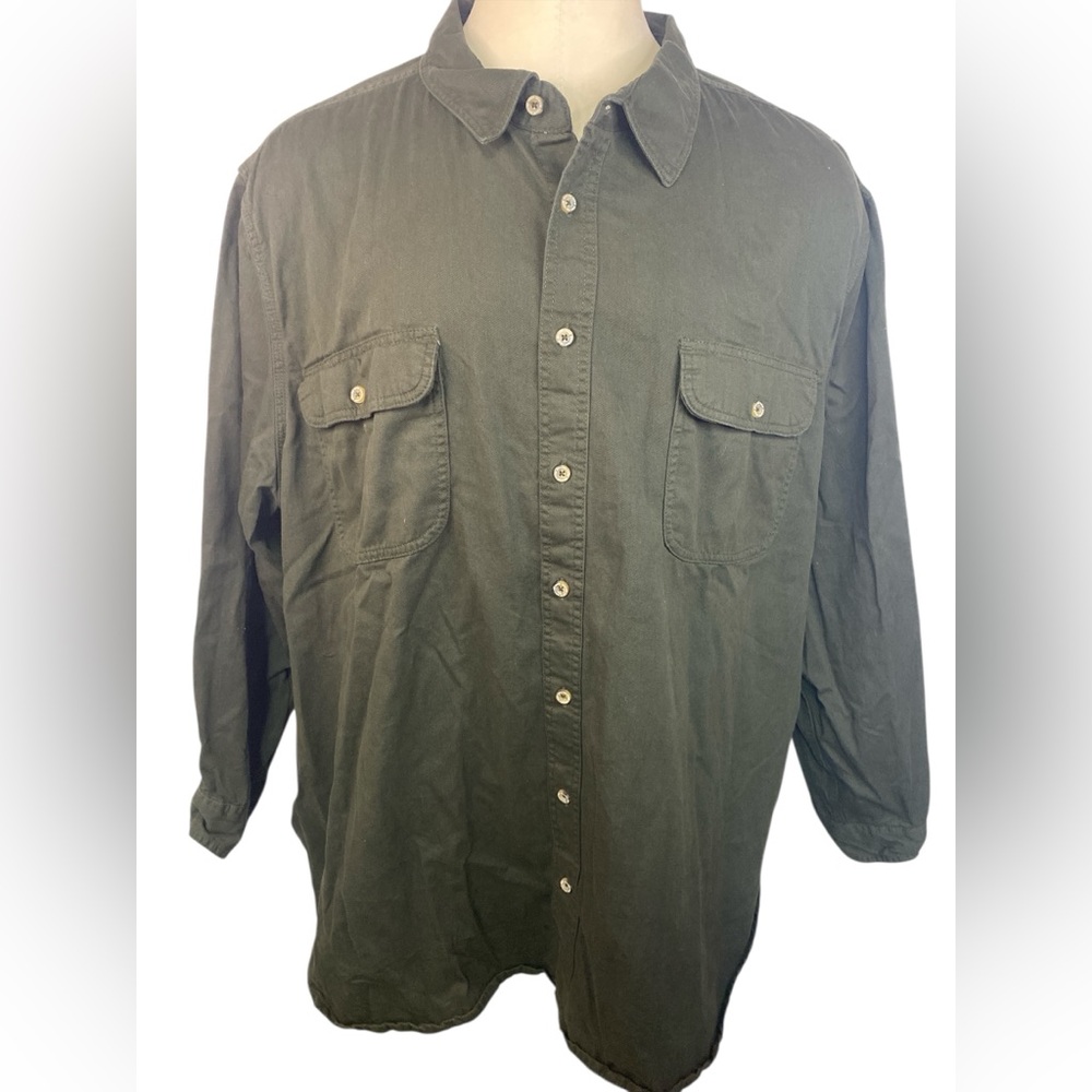 Boulder Creek Trading Co (Lot of 2) Green and Tan LS BU Shirts Men’s 5XL Big